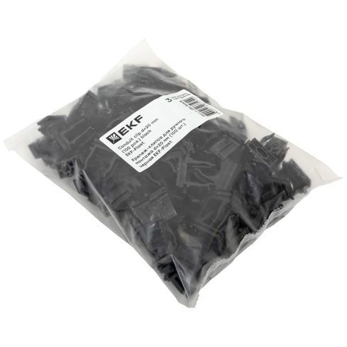 Держатель для труб (клипса) для ручного монтажа d25мм черн. Plast (уп.10шт) EKF derj-z-25sb
