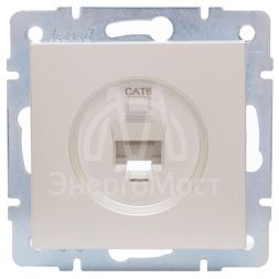 Розетка компьютерная 1-м СП Vesna механизм жемчуж./бел. перламутр LEZARD 742-3088-140