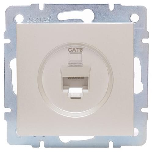 Розетка компьютерная 1-м СП Vesna механизм жемчуж./бел. перламутр LEZARD 742-3088-140