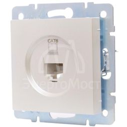 Розетка компьютерная 1-м СП Vesna механизм жемчуж./бел. перламутр LEZARD 742-3088-140