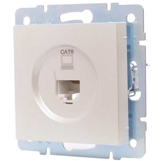 Розетка компьютерная 1-м СП Vesna механизм жемчуж./бел. перламутр LEZARD 742-3088-140