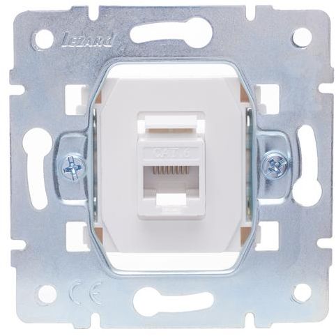 Розетка компьютерная 1-м СП Vesna механизм жемчуж./бел. перламутр LEZARD 742-3088-140