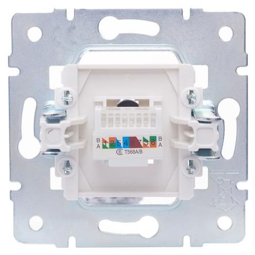 Розетка компьютерная 1-м СП Vesna механизм жемчуж./бел. перламутр LEZARD 742-3088-140