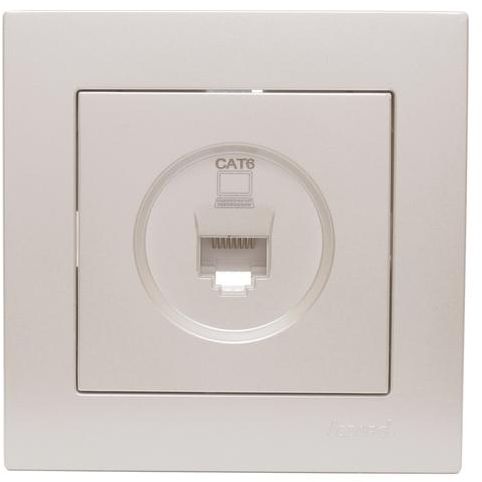 Розетка компьютерная 1-м СП Vesna механизм жемчуж./бел. перламутр LEZARD 742-3088-140