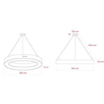 Светильник светодиодный Geometria Ring SPO-134-W-40K-056 56Вт 4000К 4200Лм IP40 800х80 бел. подвесной драйвер внутри ЭРА Б0058906