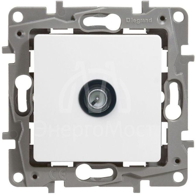 Розетка телевизионная проходная TV СП Etika 14дБ 5-862МГц механизм бел. Leg 672263