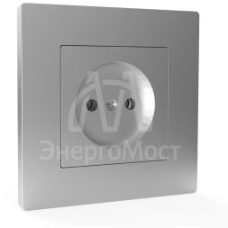 Розетка 1-м СП Pixel 16А IP20 без заземл. в сборе алюм. TOKOV ELECTRIC TKE-PX-R1F-C03