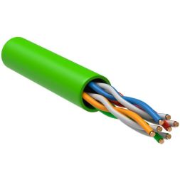 Кабель витая пара U/UTP кат.5E 4х2х24AWG solid LSZH нг(А)-HFLTx зел. (305м) (м) ITK LC1-C5E04-122
