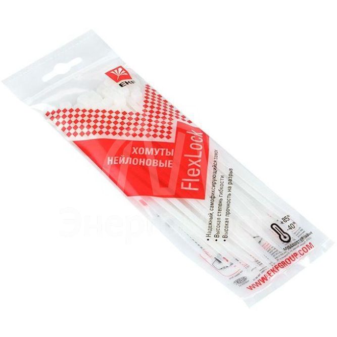 Хомут P6.6 3.6х150 FlexLock стандартный бел. (уп.100шт) PROxima EKF plc-fl-ctsw-3.6x150