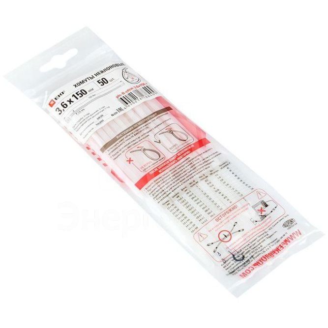 Хомут P6.6 3.6х150 FlexLock стандартный бел. (уп.100шт) PROxima EKF plc-fl-ctsw-3.6x150