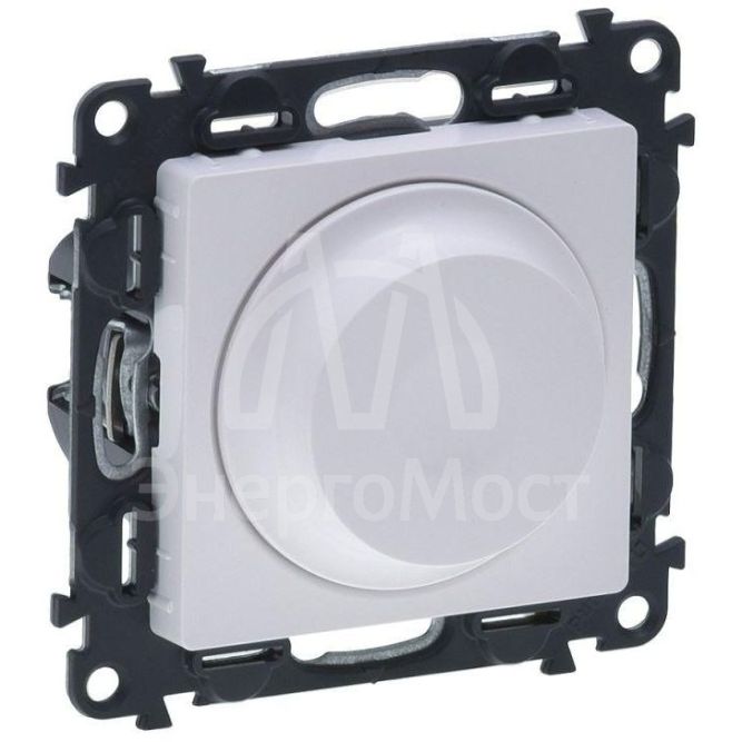 Механизм светорегулятора универсальный Valena Life с поворотной ручкой 300Вт без нейтрали с лиц. панелью бел. Leg 752460