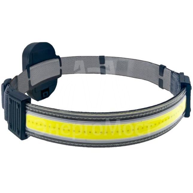 Фонарь налобный 5Вт COB LED 3xAAA корпус ABS-пластик встроенный регулируемый эласт. ремешок КОСМОС KOC521B