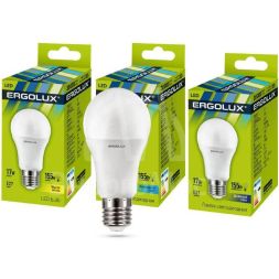 Лампа светодиодная LED-A60-17W-E27-6К ЛОН 17Вт грушевидная E27 6500К 172-265В Ergolux 13181