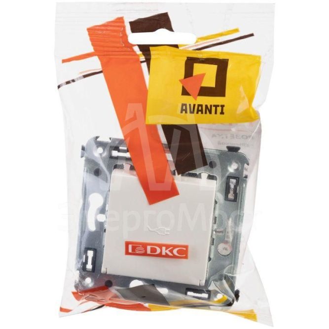 Розетка 3п 2P+E СП Avanti &amp;quot;Белое облако&amp;quot; с крышкой DKC 4400013