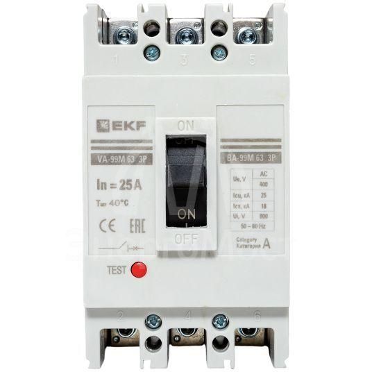 Выключатель автоматический 3п 63/25А 25кА ВА-99М PROxima EKF mccb99-63-25m