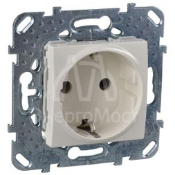 Механизм розетки 1-м СП Unica с заземл. беж. SchE MGU5.036.25ZD