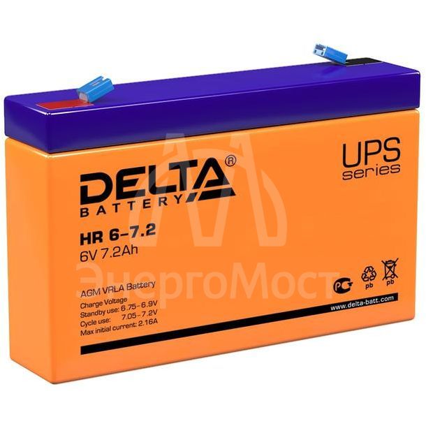 Аккумулятор UPS 6В 7.2А.ч Delta HR 6-7.2