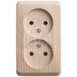 Розетка 2-м ОП Этюд Дача 16А IP20 без заземл. сосна SchE PA16-005D