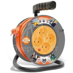 Удлинитель на катушке 4х30м без заземл. 6А IP20 У6-014 термо ПВС 2х0.75 UNIVersal 9632059