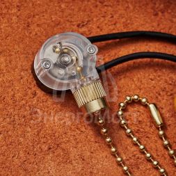 Выключатель для настенного светильника c проводом и деревянным наконечником gold блист. Rexant 06-0243-A