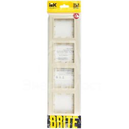 Рамка 4-м BRITE РУ-4-БрКр беж. IEK BR-M42-K10