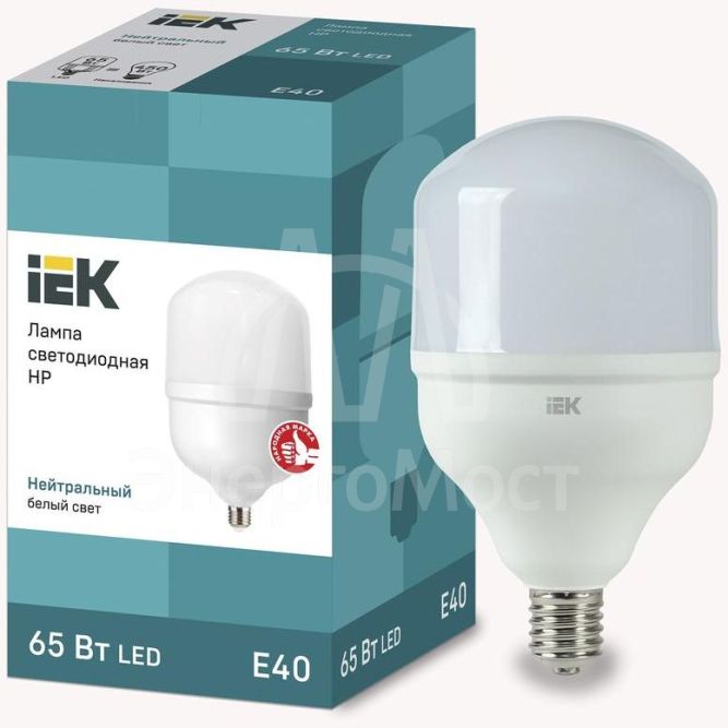 Лампа светодиодная HP 65Вт 230В 4000К E40 IEK LLE-HP-65-230-40-E40