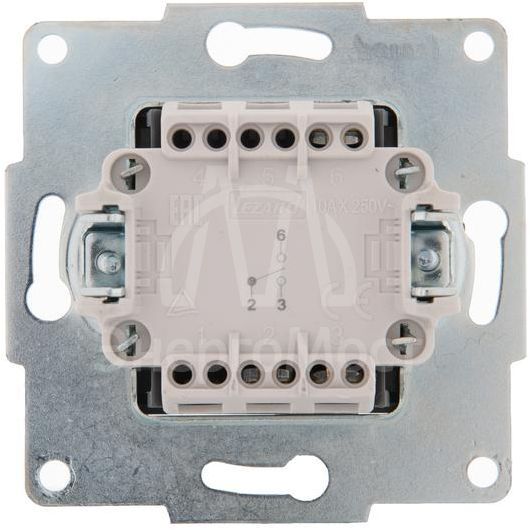 Механизм выключателя проходного 1-кл. 1п СП Karina 10А IP20 мат. серебр. LEZARD 707-4388-105