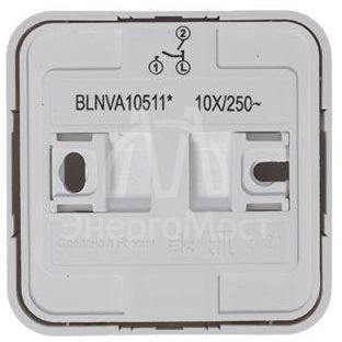 Выключатель 2-кл. ОП Blanca 10А IP20 (сх. 5) 250В с подсветкой с изолир. пластиной бел. SchE BLNVA105111