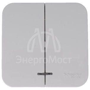 Выключатель 2-кл. ОП Blanca 10А IP20 (сх. 5) 250В с подсветкой с изолир. пластиной бел. SchE BLNVA105111