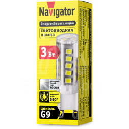 Лампа светодиодная 71 994 NLL-P-G9-3-230-4K 3Вт 4000К бел. G9 280лм 220-240В Navigator 71994