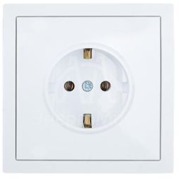 Розетка 1-мест. с/з ПБТ СП ZIMA безвинт. зажим бел. LEZARD 704-0288-122BQC