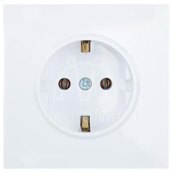 Розетка 1-мест. с/з ПБТ СП ZIMA безвинт. зажим бел. LEZARD 704-0288-122BQC