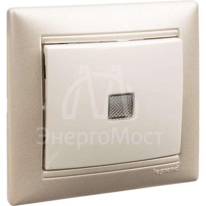 Механизм выключателя 1-кл. СП Valena 10А IP31 250В с зел. индикацией бел. Leg 774410