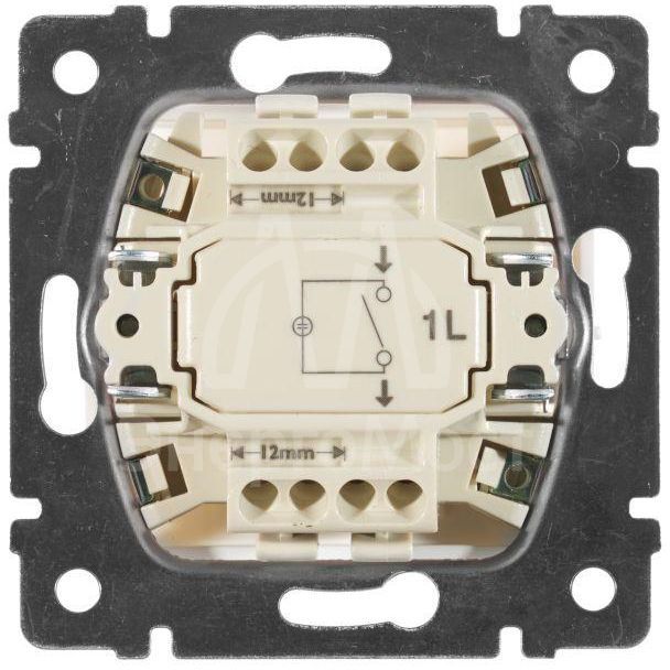 Механизм выключателя 1-кл. СП Valena 10А IP31 250В с зел. индикацией бел. Leg 774410
