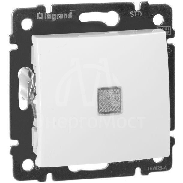 Механизм выключателя 1-кл. СП Valena 10А IP31 250В с зел. индикацией бел. Leg 774410