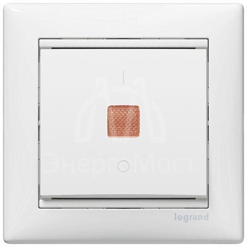 Механизм выключателя 1-кл. СП Valena 10А IP31 250В с зел. индикацией бел. Leg 774410