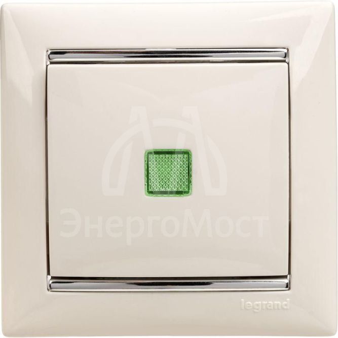 Механизм выключателя 1-кл. СП Valena 10А IP31 250В с зел. индикацией бел. Leg 774410