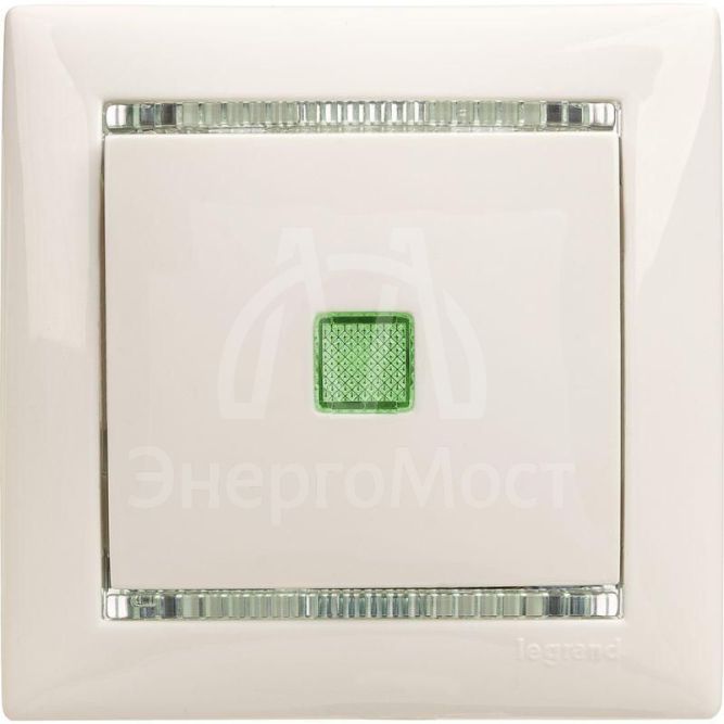 Механизм выключателя 1-кл. СП Valena 10А IP31 250В с зел. индикацией бел. Leg 774410