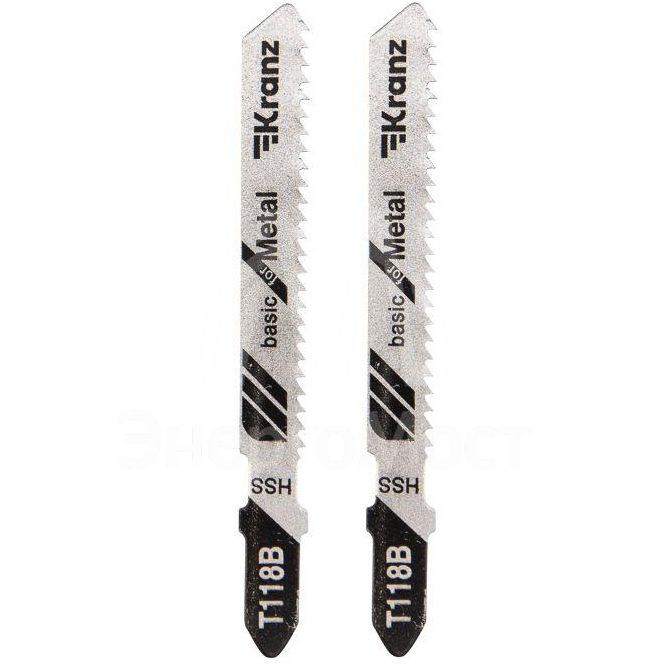 Пилка для электролобзика по металлу T118B 76мм 12 зубьев на дюйм 3-6мм (уп.2шт) Kranz KR-92-0313