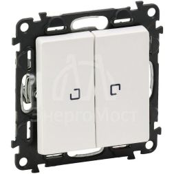 Механизм выключателя 2-кл. СП Valena Life 10А IP20 250В 10AX с подсветкой с лиц. панелью бел. Leg 752428