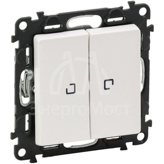 Механизм выключателя 2-кл. СП Valena Life 10А IP20 250В 10AX с подсветкой с лиц. панелью бел. Leg 752428