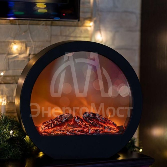 Камин светодиодный &amp;quot;Лаунж&amp;quot; 35.3х12.4х33.7см с эффектом живого огня с адаптером питания и батарейками 4хAA (не в комплекте) Neon-Night 513-038