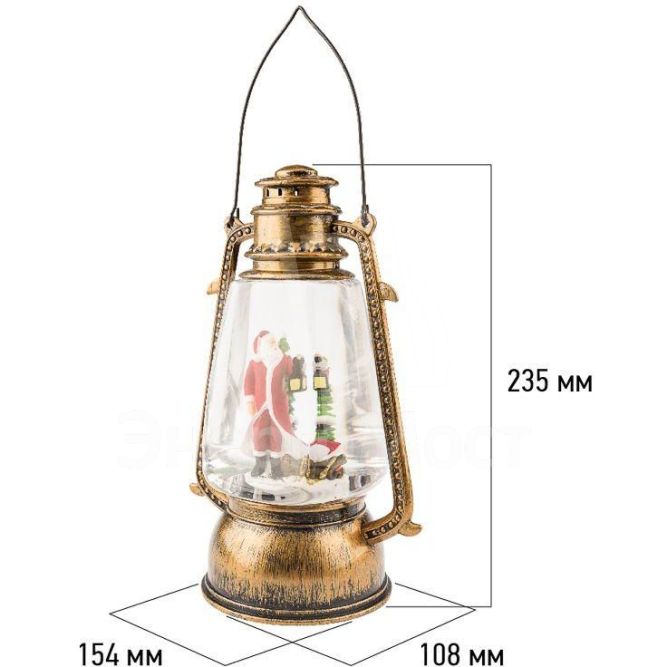 Фонарь декоративный с эффектом снегопада и подсветкой &amp;quot;Санта Клаус&amp;quot; тепл. бел. NEON-NIGHT 501-066