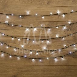 Гирлянда &amp;quot;ТВИНКЛ ЛАЙТ LED&amp;quot; (с контроллером 8 режимов) 4м 25LED 2Вт 220В IP20 бел. провод темн.-зел. ПВХ NEON-NIGHT 303-015