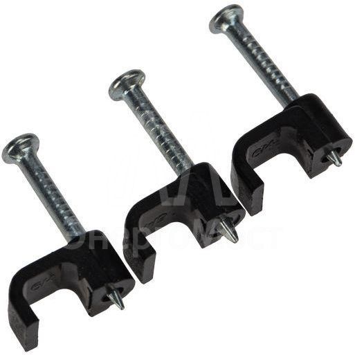 Крепеж кабеля плоский 6х4мм черн. (уп.50шт) Rexant 07-4206-1