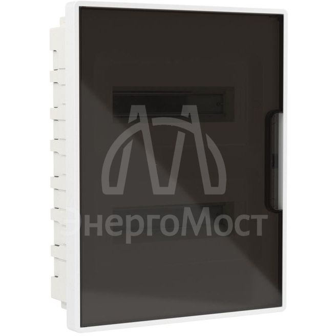 Щиток встраиваемый FRAME 24мод с тонированной дверцей с 4 шинами PEN (2шт на 8 отверст. и 2шт на 6 отверст.) бел. DKC F24B1WD