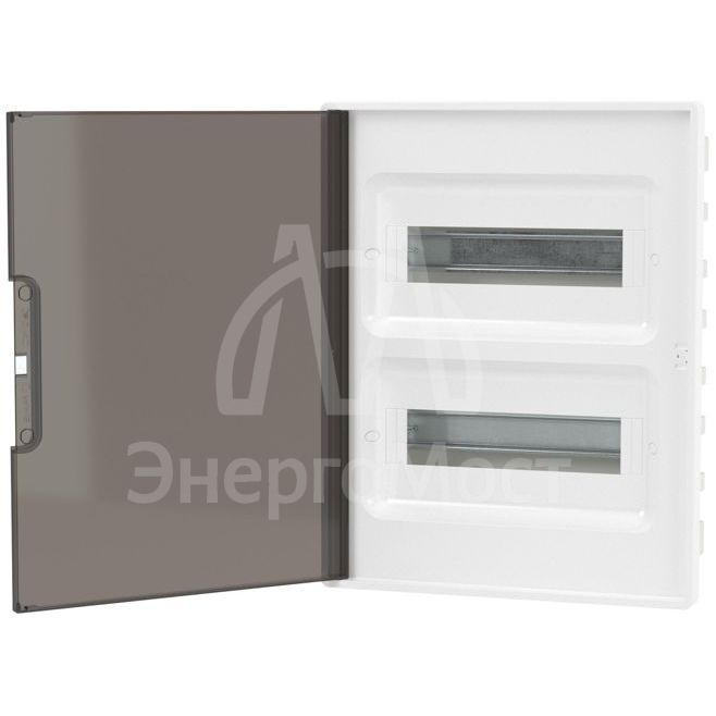 Щиток встраиваемый FRAME 24мод с тонированной дверцей с 4 шинами PEN (2шт на 8 отверст. и 2шт на 6 отверст.) бел. DKC F24B1WD