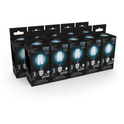 Лампа светодиодная филаментная Black Filament 20Вт A60 грушевидная 4100К нейтр. бел. E27 1850лм GAUSS 102902220