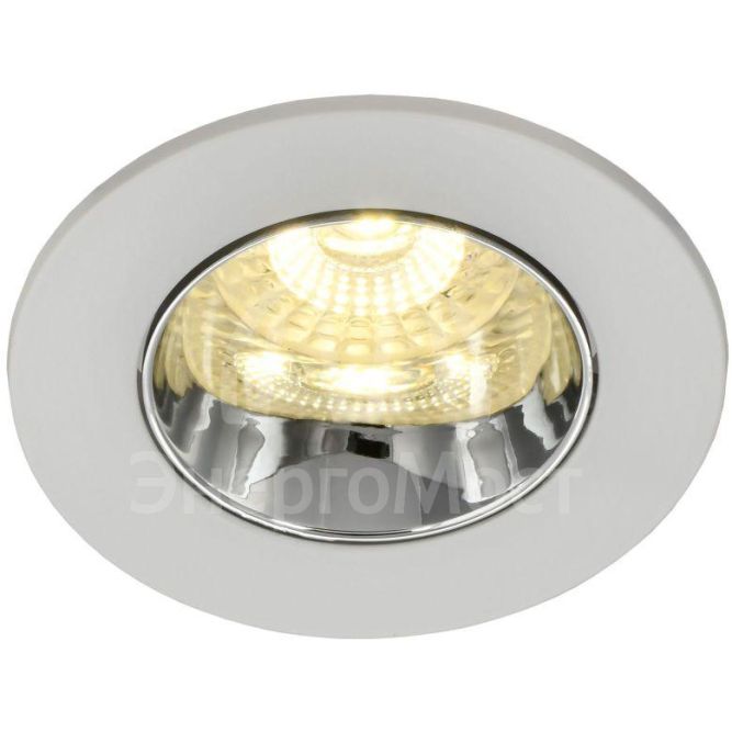 Светильник 4106 встраиваемый поворотный GU10 бел./хром пласт. IEK LT-UVB0-4106-GU10-1-K23