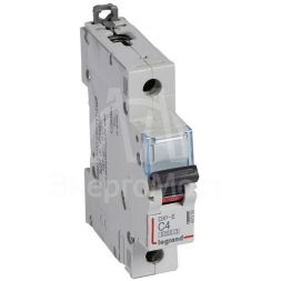 Выключатель автоматический модульный 1п C 4А 6кА DX3-E 6000 1мод. 230/400В Leg 407259